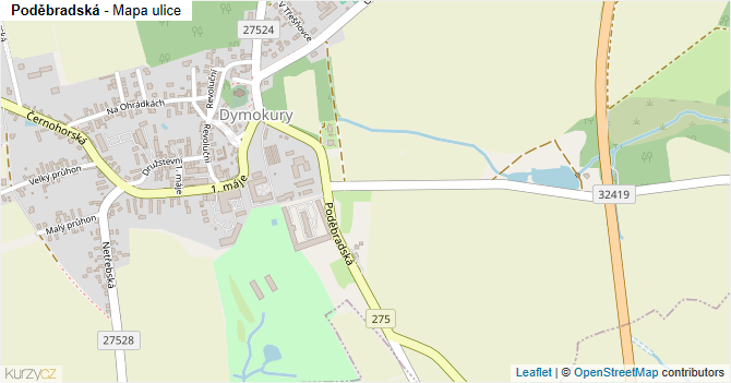 Poděbradská - mapa ulice