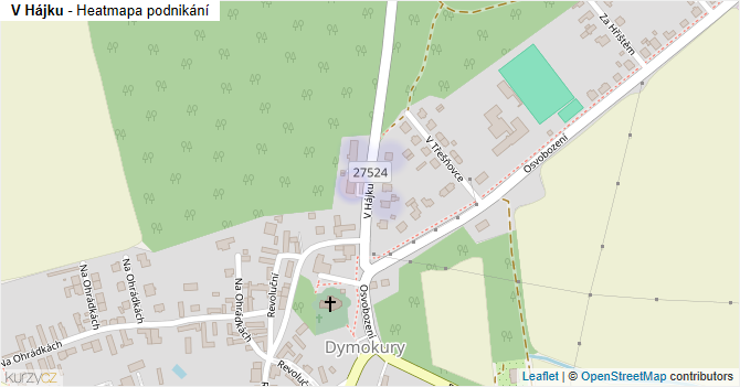 V Hájku - mapa podnikání