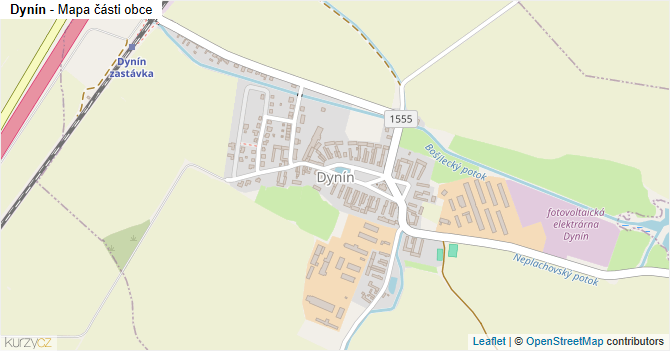 Dynín - mapa části obce