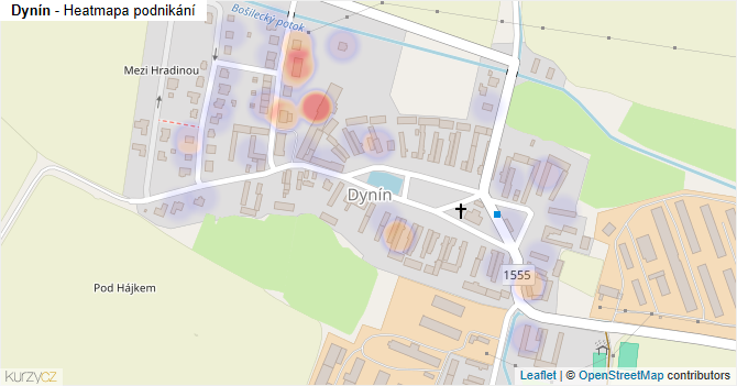 Dynín - mapa podnikání