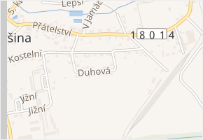 Duhová v obci Dýšina - mapa ulice