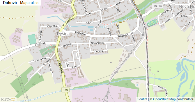 Duhová - mapa ulice