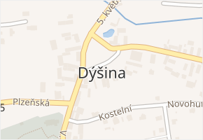 Dýšina v obci Dýšina - mapa části obce