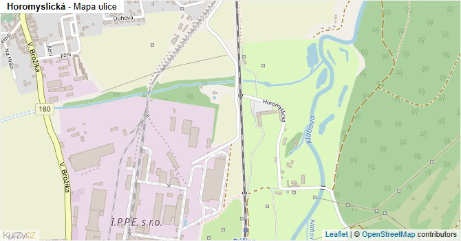 Horomyslická - mapa ulice