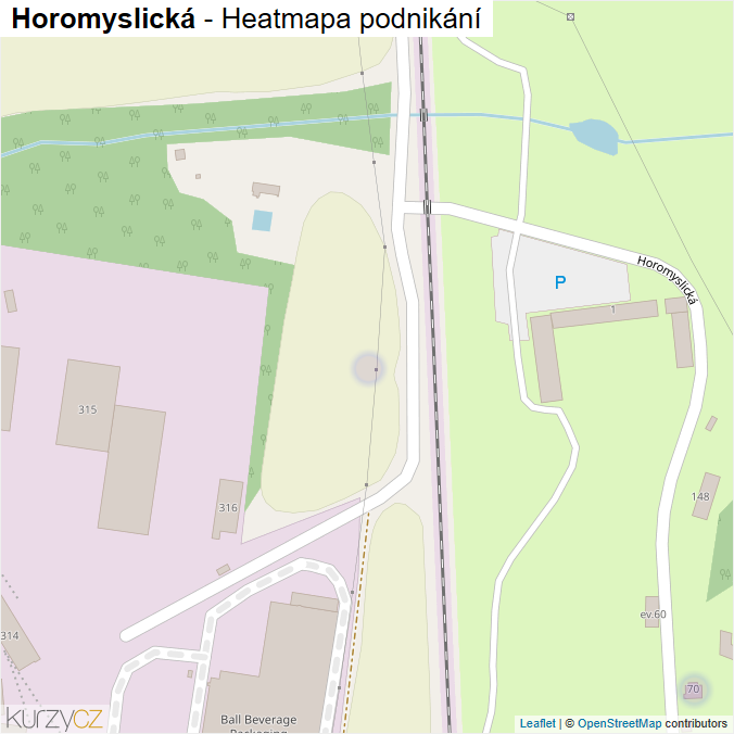 Mapa Horomyslická - Firmy v ulici.