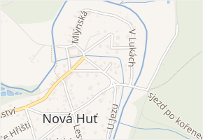 Husova v obci Dýšina - mapa ulice