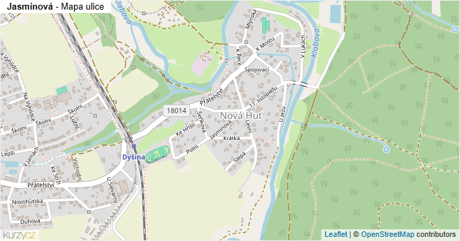 Jasmínová - mapa ulice