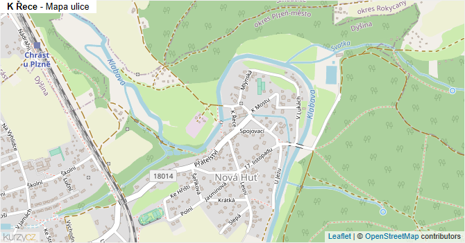 K Řece - mapa ulice