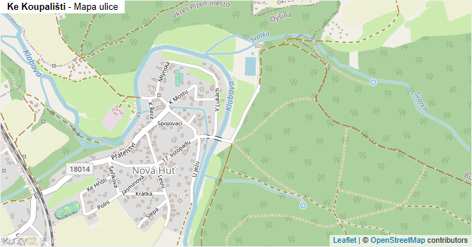 Ke Koupališti - mapa ulice