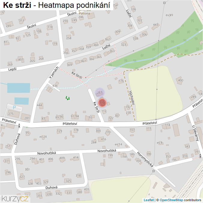 Mapa Ke strži - Firmy v ulici.