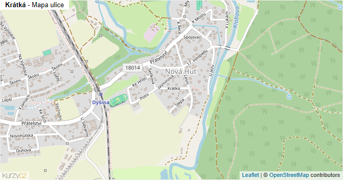 Krátká - mapa ulice