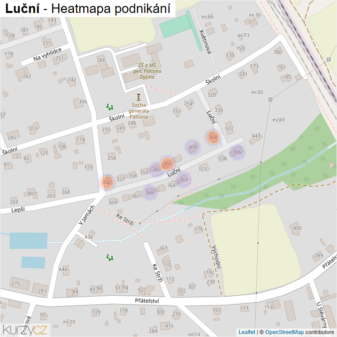 Mapa Luční - Firmy v ulici.