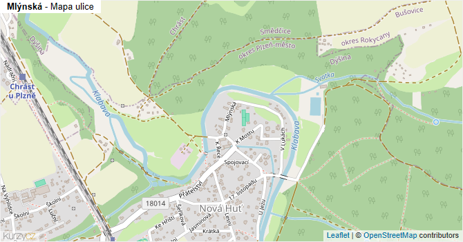 Mlýnská - mapa ulice