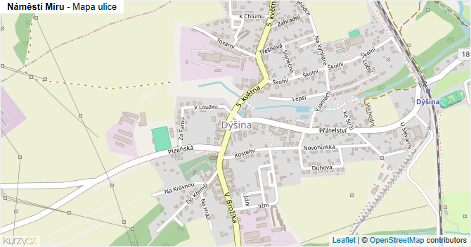 Náměstí Míru - mapa ulice