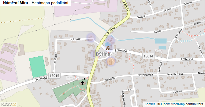 Náměstí Míru - mapa podnikání