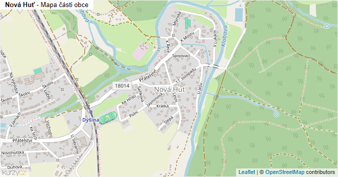 Nová Huť - mapa části obce
