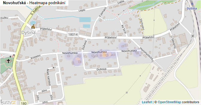 Novohuťská - mapa podnikání