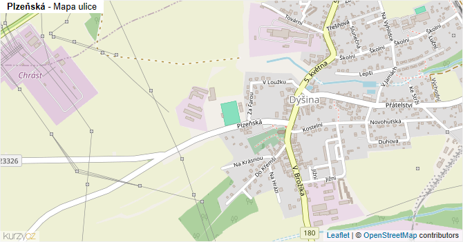 Plzeňská - mapa ulice