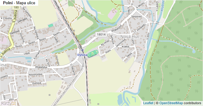 Polní - mapa ulice
