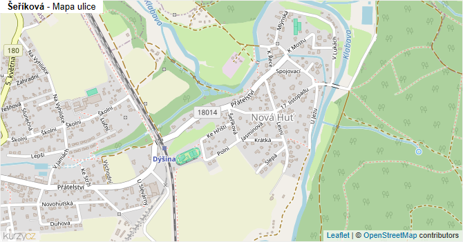 Šeříková - mapa ulice