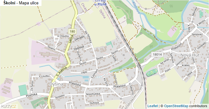 Školní - mapa ulice