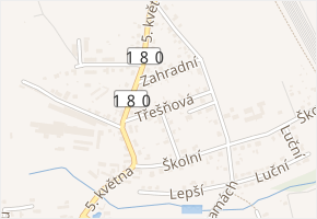 Třešňová v obci Dýšina - mapa ulice