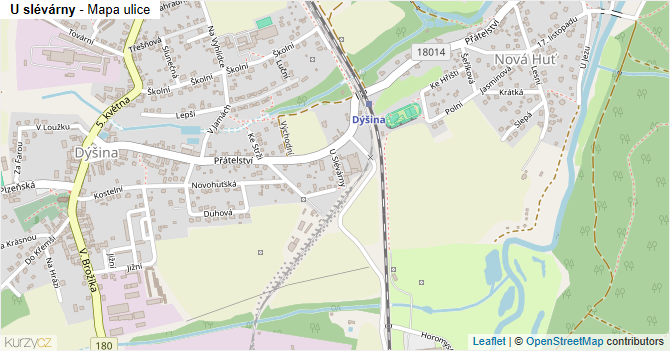 U slévárny - mapa ulice