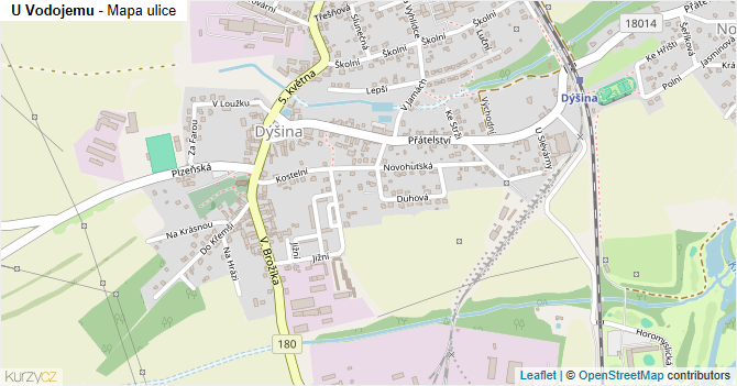 U Vodojemu - mapa ulice