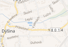 V Jamách v obci Dýšina - mapa ulice