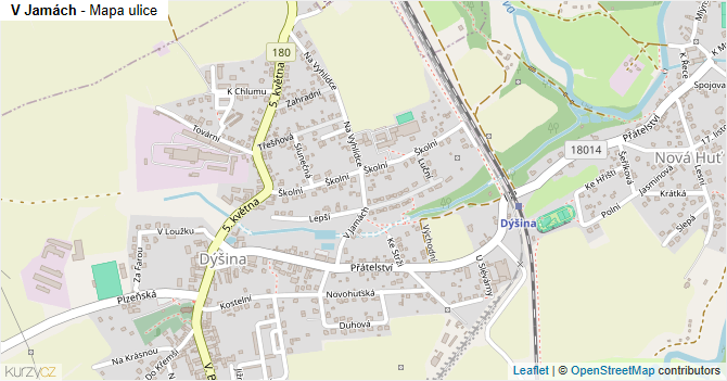 V Jamách - mapa ulice