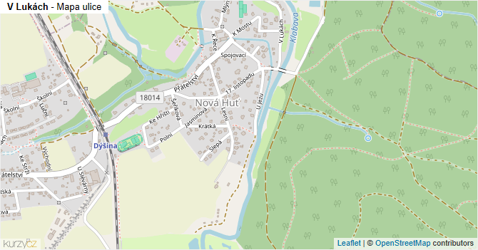 V Lukách - mapa ulice