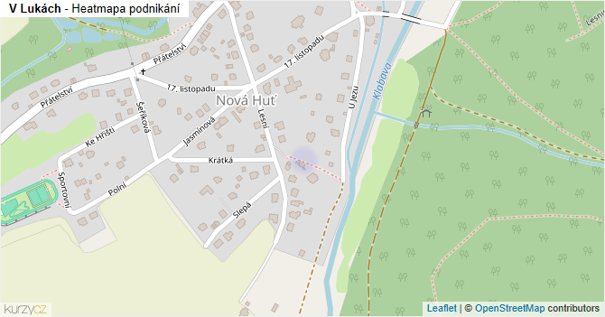 V Lukách - mapa podnikání