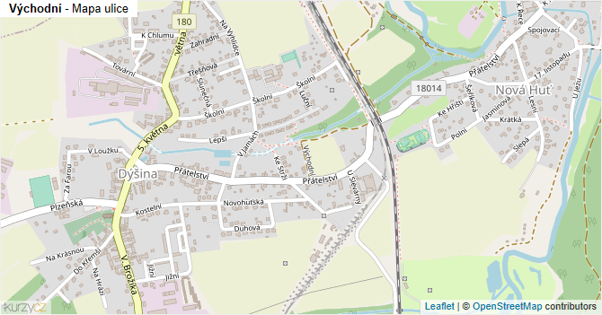 Východní - mapa ulice