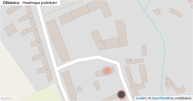 Džbánice - mapa podnikání