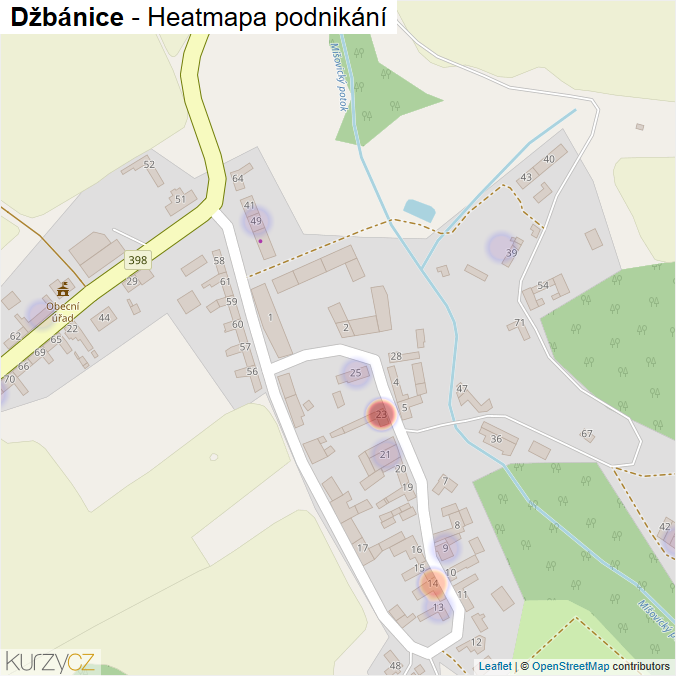 Mapa Džbánice - Firmy v části obce.