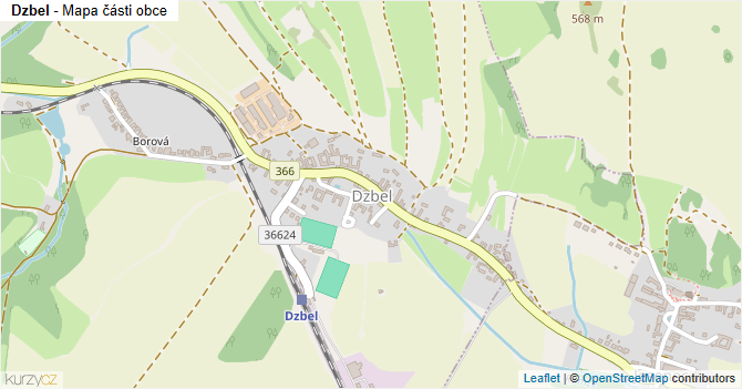 Dzbel - mapa části obce