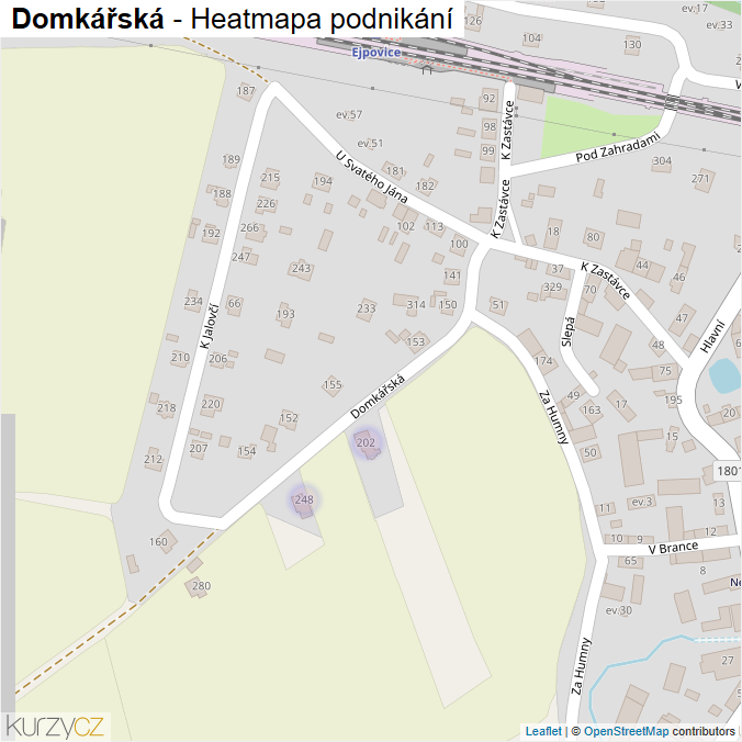 Mapa Domkářská - Firmy v ulici.