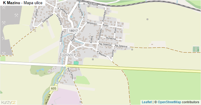 K Mazínu - mapa ulice