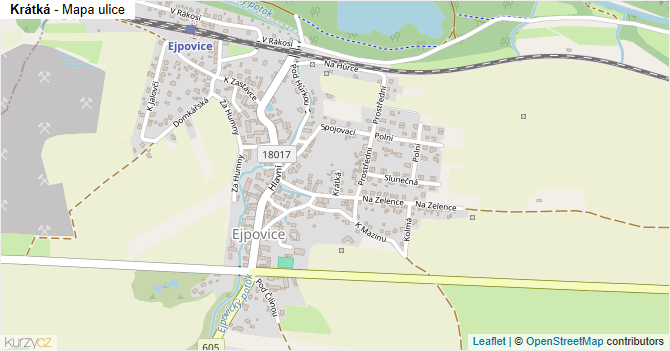 Krátká - mapa ulice