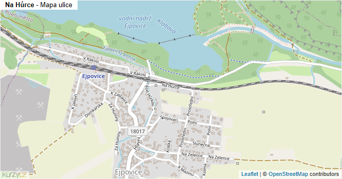 Na Hůrce - mapa ulice