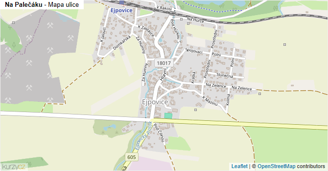 Na Palečáku - mapa ulice