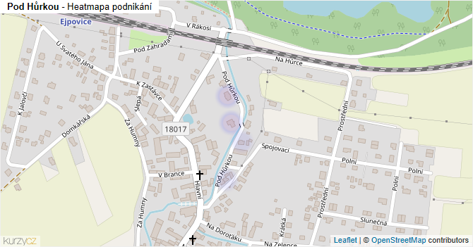 Pod Hůrkou - mapa ulice
