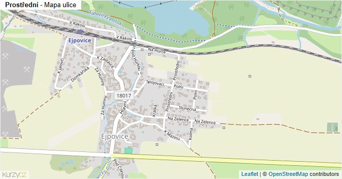 Prostřední - mapa ulice