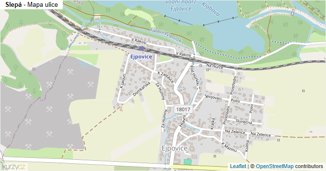 Slepá - mapa ulice
