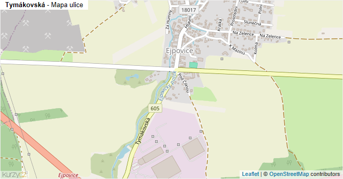 Tymákovská - mapa ulice