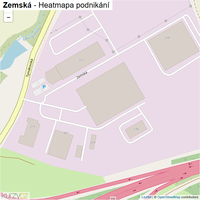 Mapa Zemská - Firmy v ulici.