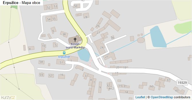 Erpužice - mapa obce