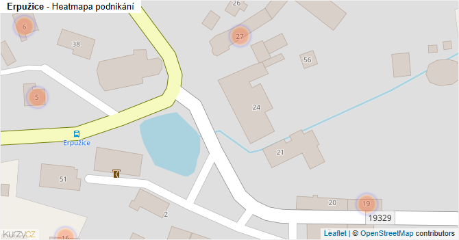 Erpužice - mapa podnikání