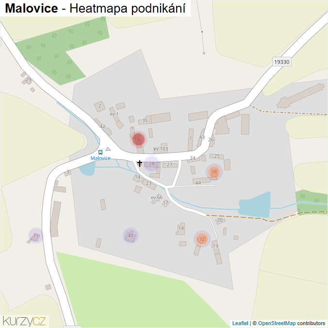 Mapa Malovice - Firmy v části obce.