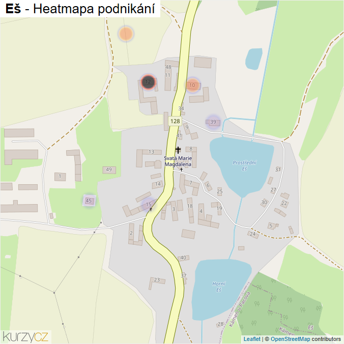 Mapa Eš - Firmy v části obce.